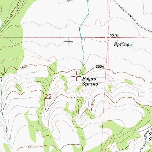 Topographic Map of Boggy Spring, ID
