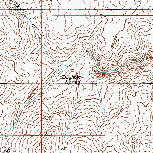 Topographic Map of Boghole Spring, ID