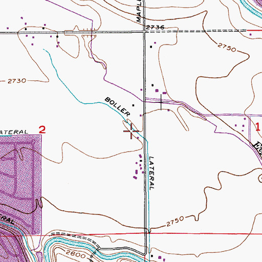 Topographic Map of Boller Lateral, ID