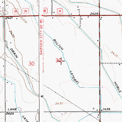 Topographic Map of Bolton Lateral, ID