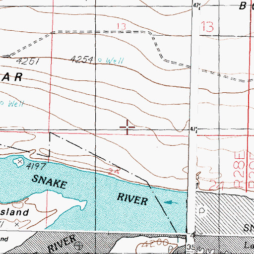 Topographic Map of Bonanza Bar, ID