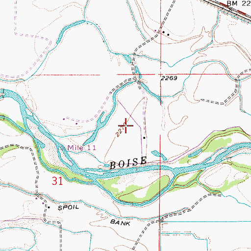 Topographic Map of Boone Ditch, ID