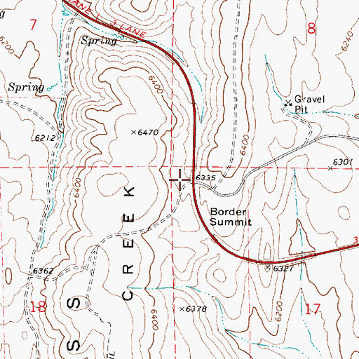 Topographic Map of Border Summit, ID