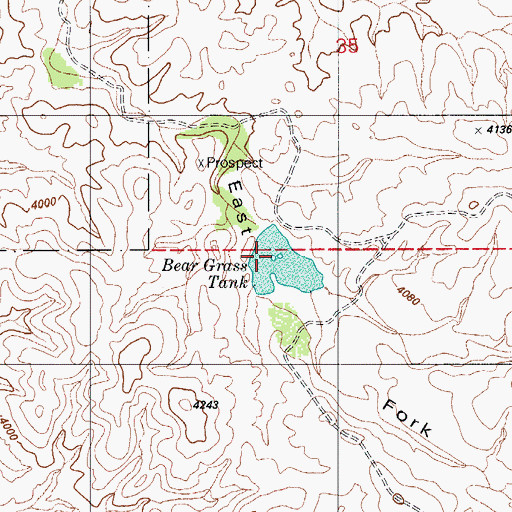 Topographic Map of Bear Grass Tank, AZ