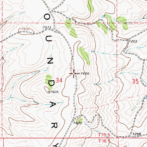 Topographic Map of Boundary Ridge, ID