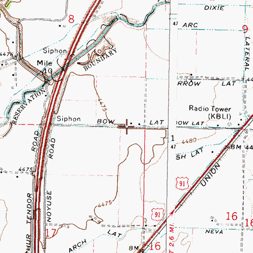Topographic Map of Bow Lateral, ID