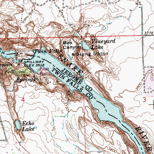 Topographic Map of Box Canyon, ID