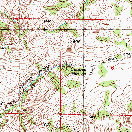 Topographic Map of Covered Springs, ID