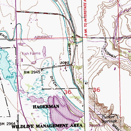 Topographic Map of Brailsford Ditch, ID