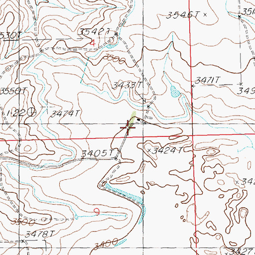 Topographic Map of Bray Lake Ranch, ID