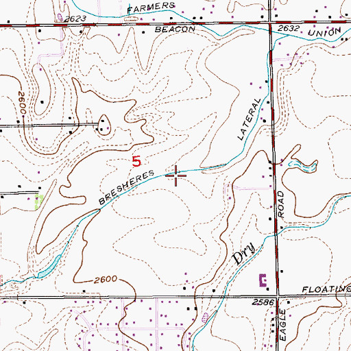 Topographic Map of Bresheres Lateral, ID