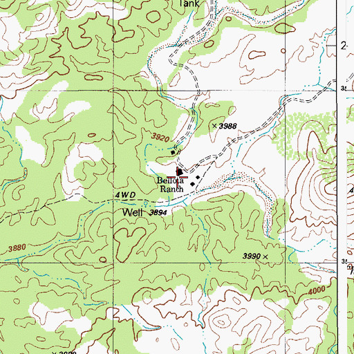 Topographic Map of Bellota Ranch, AZ