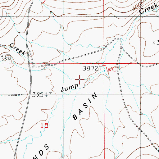 Topographic Map of Bridge Creek, ID