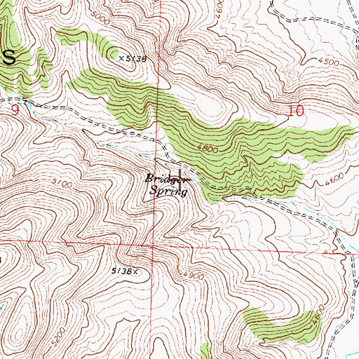 Topographic Map of Bridger Spring, ID