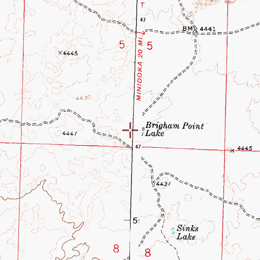 Topographic Map of Brigham Point Lake, ID