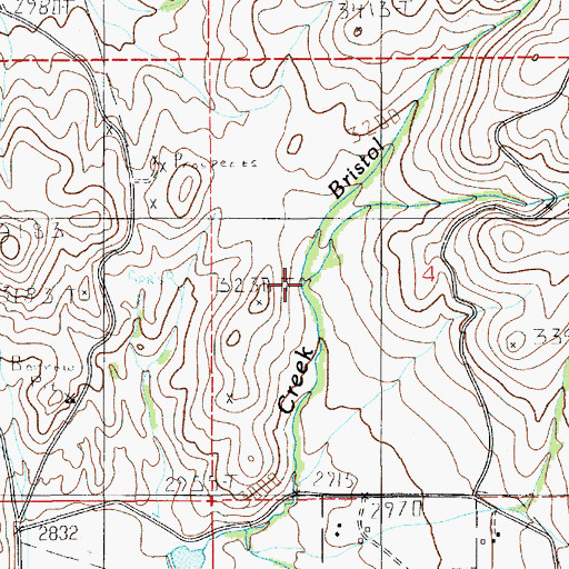 Topographic Map of Bristol Creek, ID