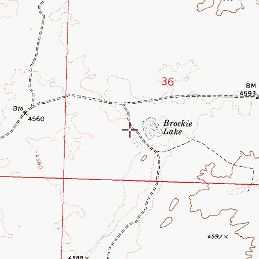 Topographic Map of Brockie Lake, ID