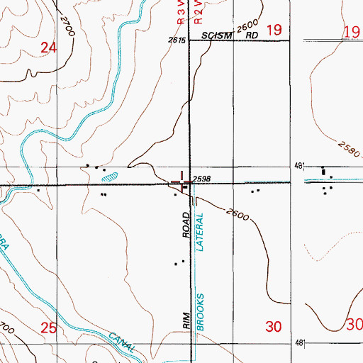 Topographic Map of Brooks Lateral, ID