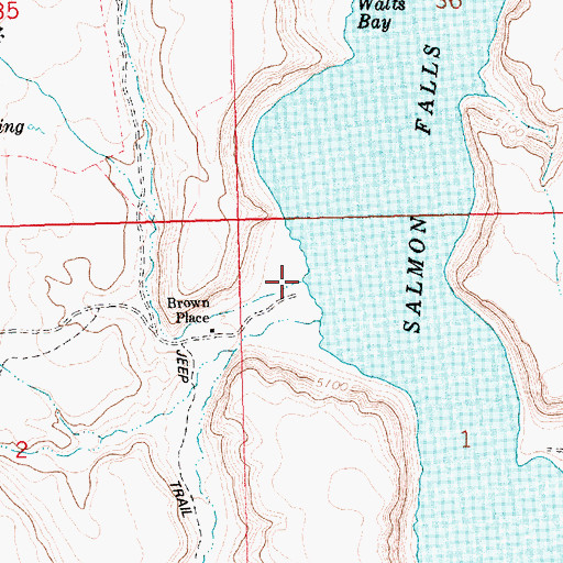 Topographic Map of Browns Creek, ID