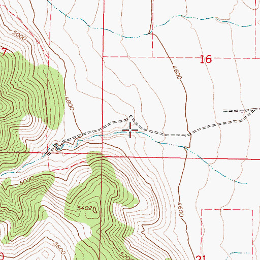 Topographic Map of Brush Canyon, ID