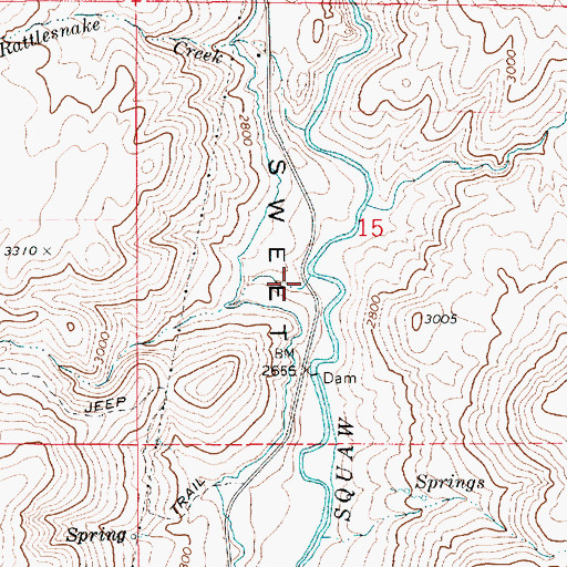 Topographic Map of Brush Creek, ID