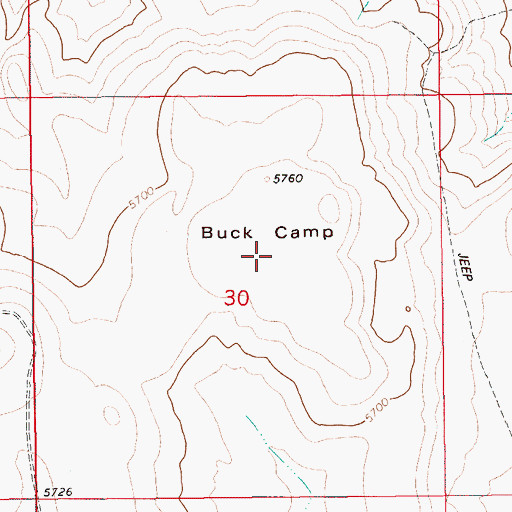Topographic Map of Buck Camp, ID