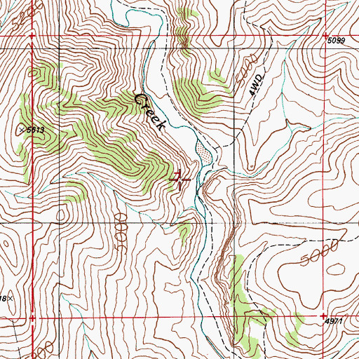 Topographic Map of Buck Creek, ID