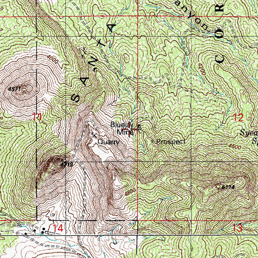 Topographic Map of Bluejay Mine, AZ