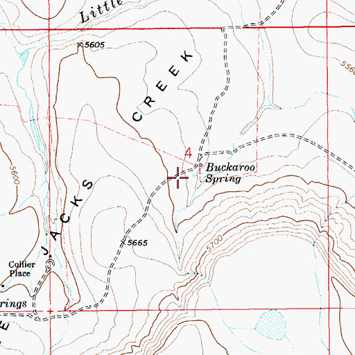 Topographic Map of Buckaroo Spring, ID