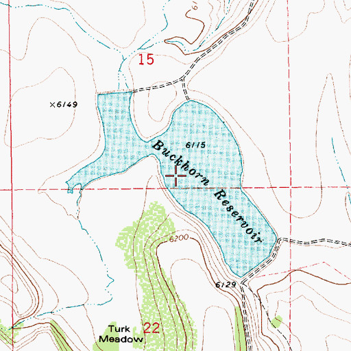 Topographic Map of Buckhorn Reservoir, ID