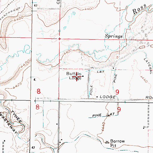 Topographic Map of Buffalo Lodge, ID