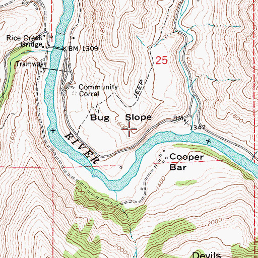 Topographic Map of Bug Slope, ID