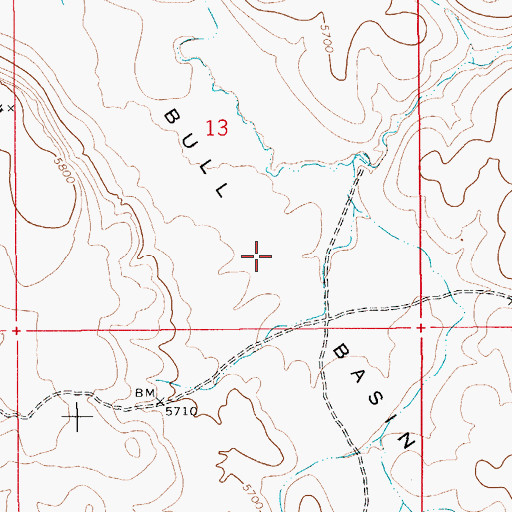 Topographic Map of Bull Basin, ID