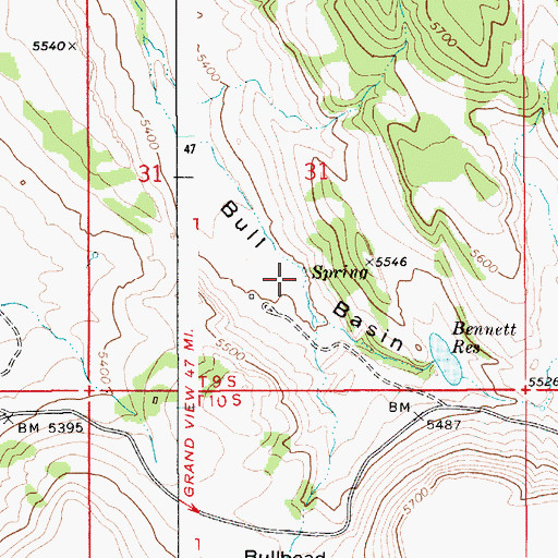 Topographic Map of Bull Basin, ID