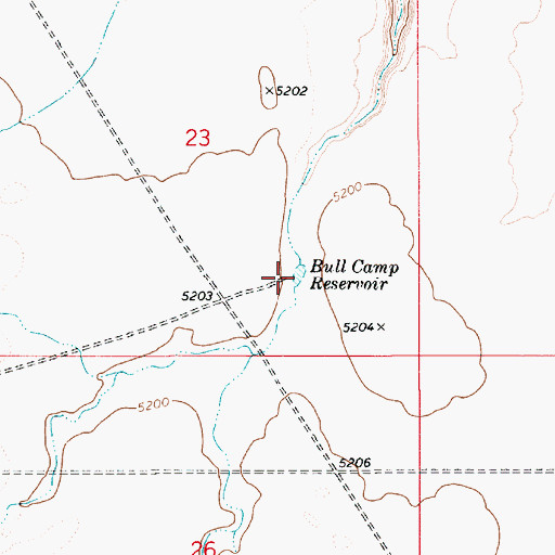 Topographic Map of Bull Camp Reservoir, ID