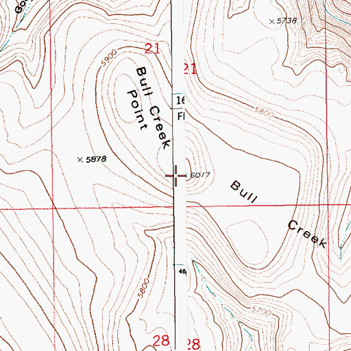 Topographic Map of Bull Creek Point, ID