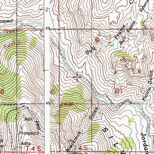 Topographic Map of Bull Frame Creek, ID