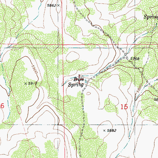 Topographic Map of Bull Spring, ID