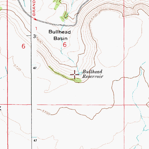 Topographic Map of Bullhead Reservoir, ID