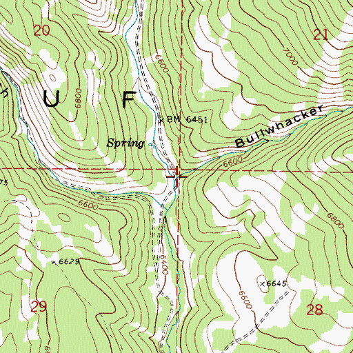Topographic Map of Bullwhacker Canyon, ID