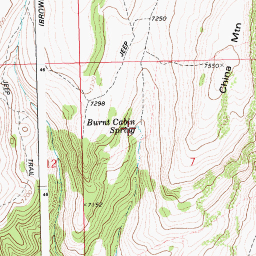 Topographic Map of Burnt Cabin Spring, ID