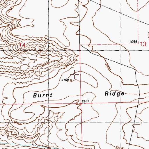 Topographic Map of Burnt Ridge, ID