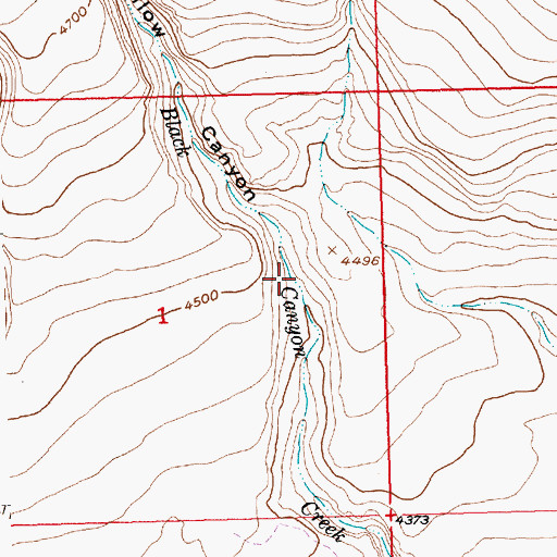Topographic Map of Burnt Willow Canyon, ID