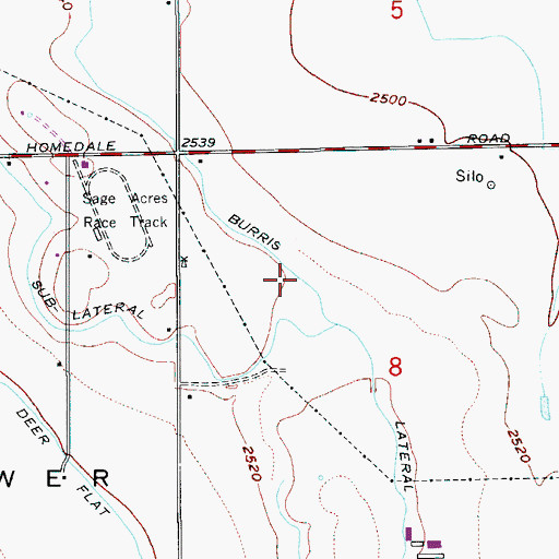 Topographic Map of Burris Lateral, ID