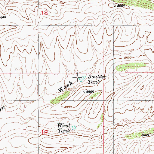 Topographic Map of Boulder Tank, AZ