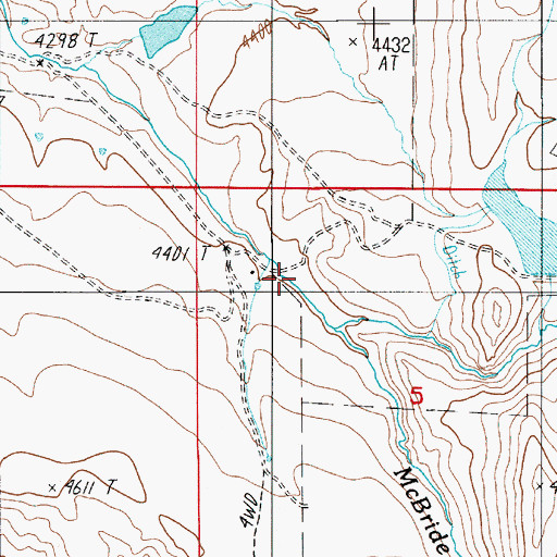 Topographic Map of Bush Ranch, ID