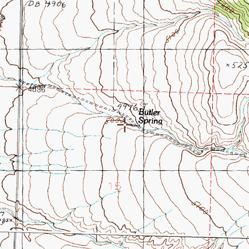 Topographic Map of Butler Spring, ID