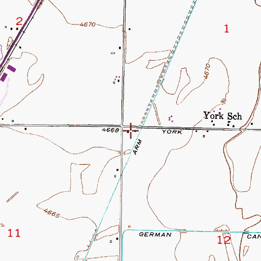 Topographic Map of Butte Arm Canal, ID