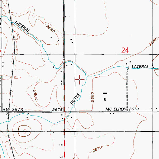 Topographic Map of Butte Lateral, ID