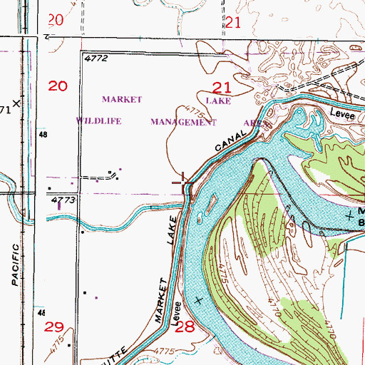 Topographic Map of Butte Market Lake Canal, ID